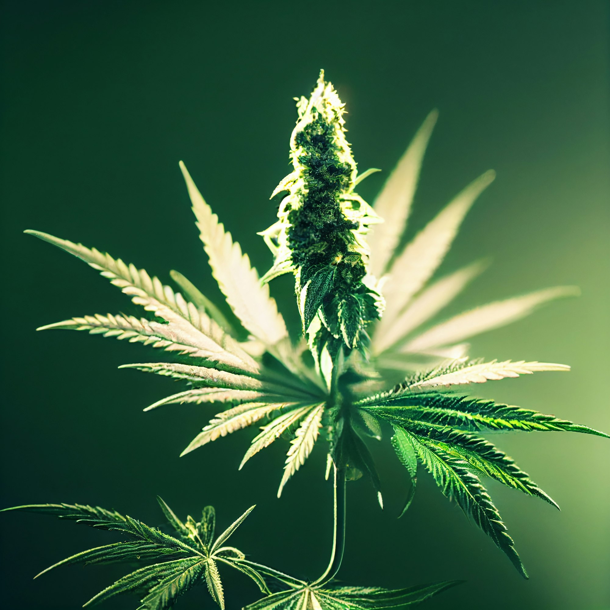 marijuana or cannabis leaf close up 3d illustration